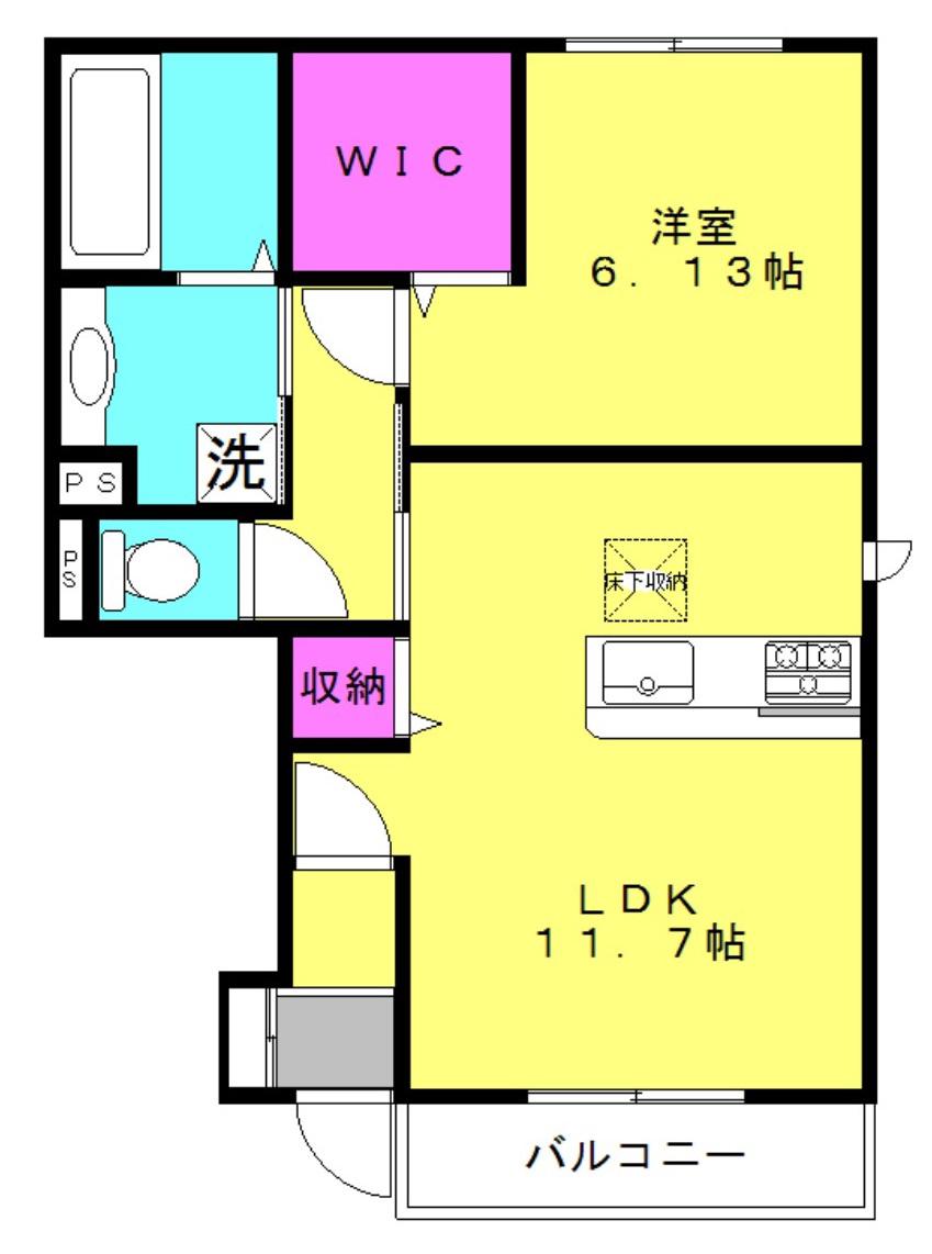エフォリア17(1LDK/1階)の間取り写真