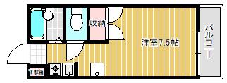 プチシャトー王塚(ワンルーム/1階)の間取り写真