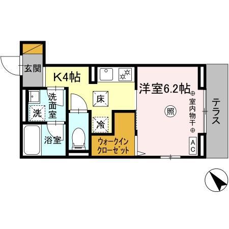 D-OBVIOUS(1K/1階)の間取り写真