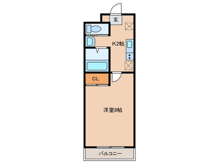 A・CITY八帖(1K/5階)の間取り写真