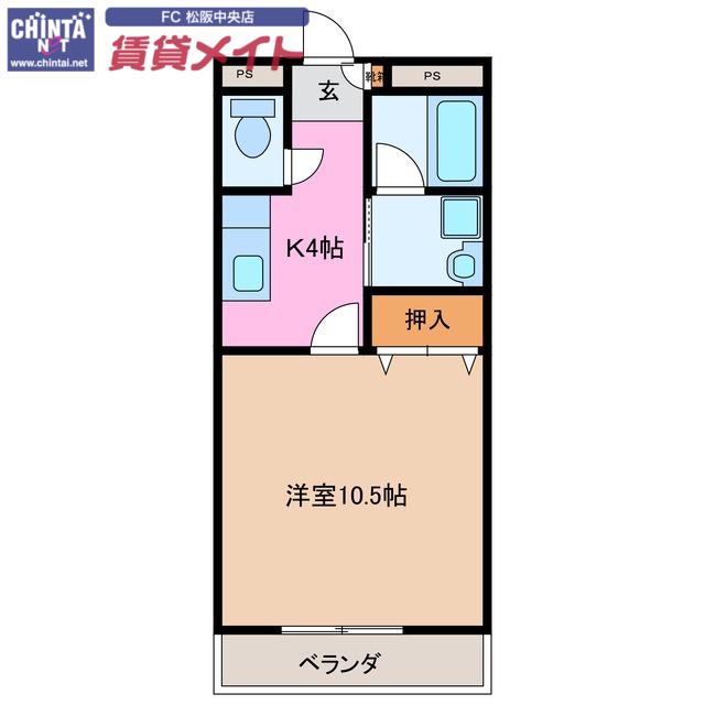 グランハーベスト(1K/4階)の間取り写真