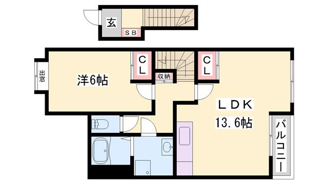 COLLINE DE R・I・Z(1LDK/2階)の間取り写真