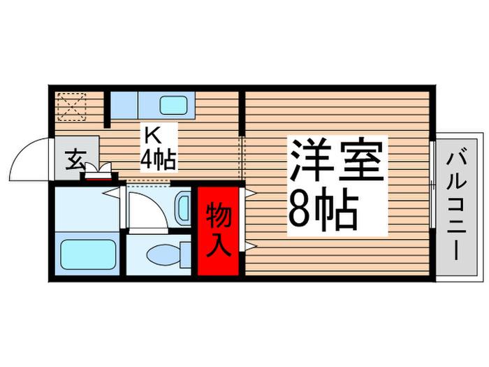 グランディール篠篭田(1K/2階)の間取り写真