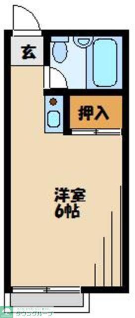 美しの森ハウスB(ワンルーム/2階)の間取り写真