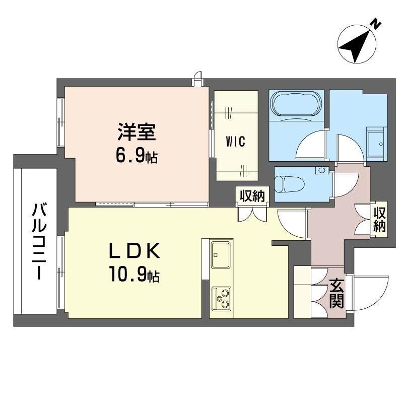 フォス 渋谷笹塚(1LDK/3階)の間取り写真