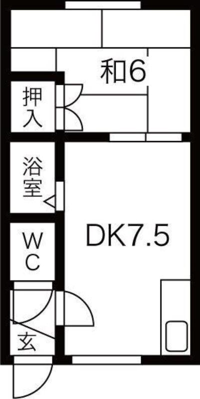 YS環状通東(1DK/3階)の間取り写真