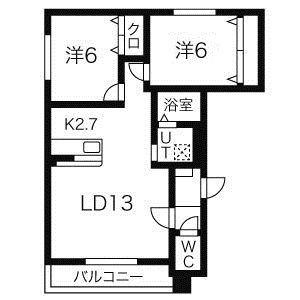 PASAPAS麻生(2LDK/4階)の間取り写真