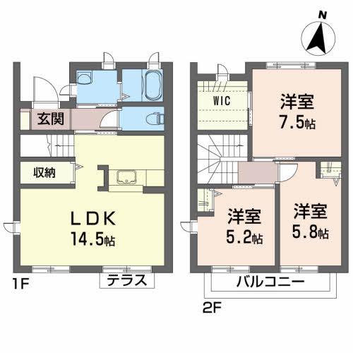 スターフィールド(3LDK/1階)の間取り写真