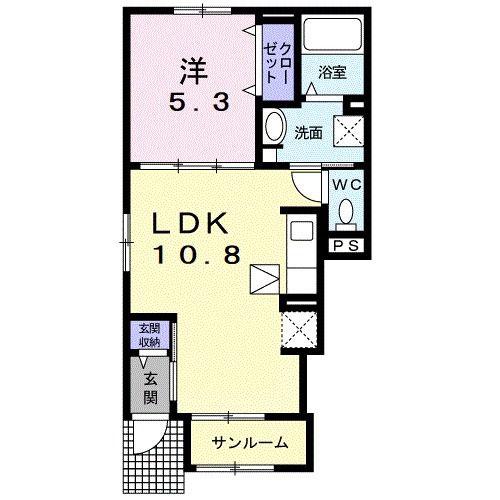 J-シャモニー スロープ II(1LDK/1階)の間取り写真
