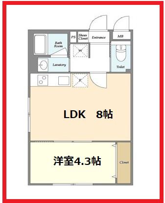 ウェルスクエアイズム文京千石(1LDK/1階)の間取り写真
