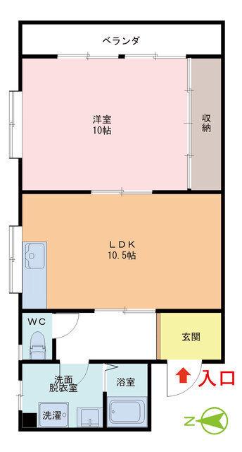 パークビレッジ春日(1LDK/3階)の間取り写真