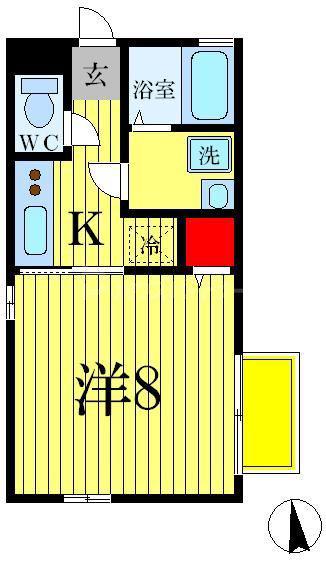 コーポメルシィ(1K/2階)の間取り写真
