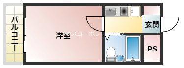 ロールス園田(1K/1階)の間取り写真