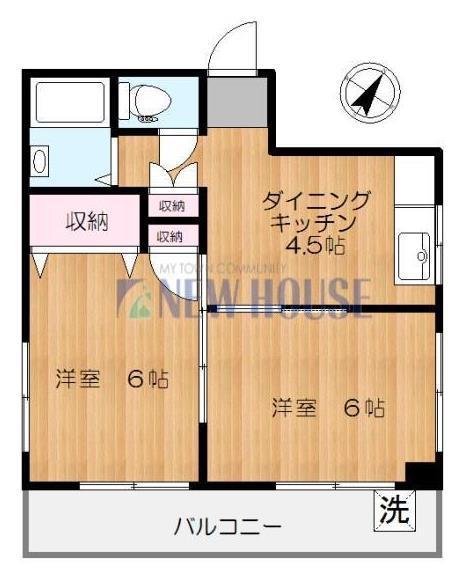 クレインヒル早稲田(2DK/8階)の間取り写真