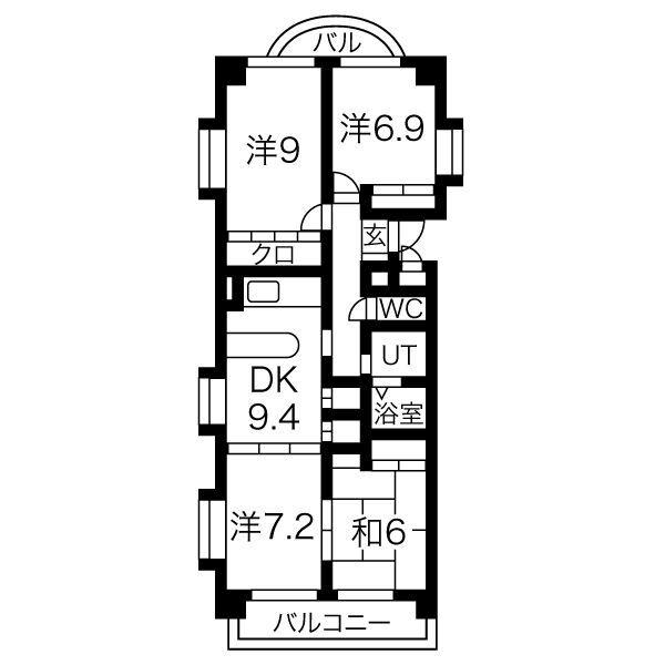 ジュノス(4LDK/4階)の間取り写真