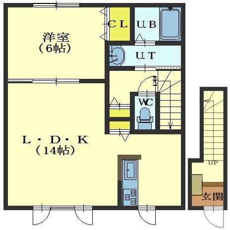 MAGNOLIAII(1LDK/2階)の間取り写真