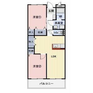 LIMPIA ORILLA野口(2LDK/3階)の間取り写真