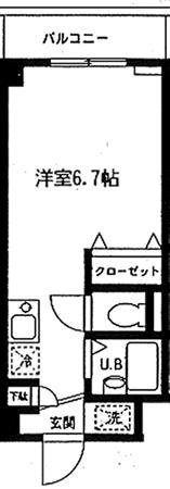 コート富士館(ワンルーム/1階)の間取り写真