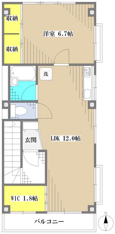 佐藤ビル(1LDK/3階)の間取り写真