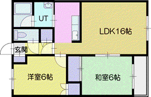 クラウンハイツ阿部103(2LDK/2階)の間取り写真