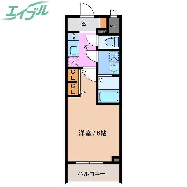 S-RESIDENCE四日市駅前COULEUR(1K/7階)の間取り写真