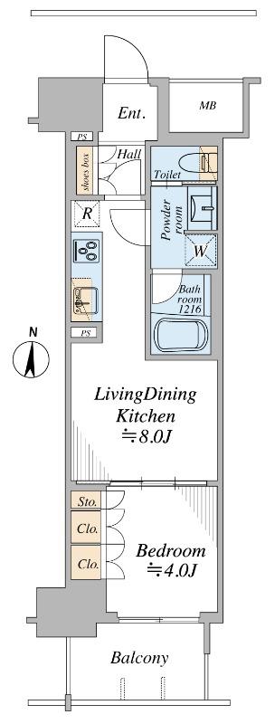 ルフォンリブレ木場(1LDK/6階)の間取り写真