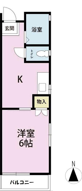 シャンブル北烏山(1K/2階)の間取り写真