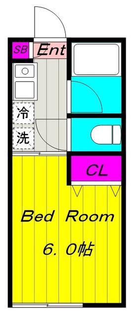 グランデュールエース(1K/2階)の間取り写真