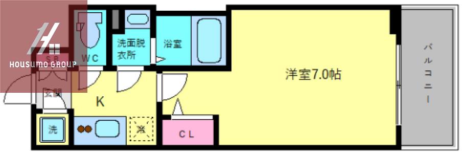 エスリード大阪城南グランデュクス(1K/8階)の間取り写真