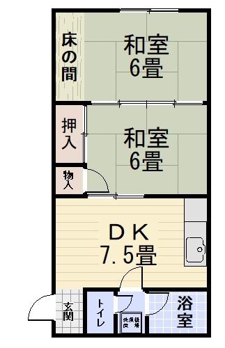グリーンハイツ(1K/2階)の間取り写真