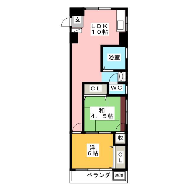 サニーコーポK(2LDK/5階)の間取り写真