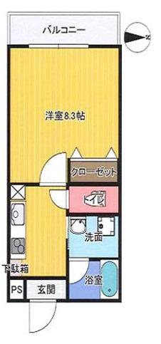 BRILIA COURT 丹波橋(1K/4階)の間取り写真