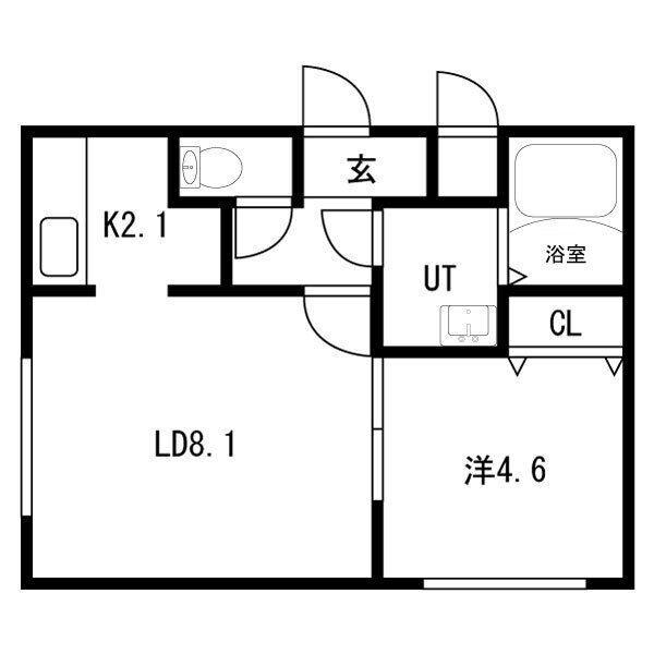 ボナールカノンN43(1LDK/4階)の間取り写真