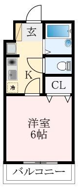 ヴィラージュ窪田(1K/2階)の間取り写真