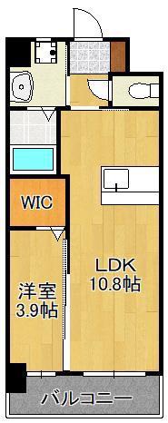 グランジャー小倉(1LDK/4階)の間取り写真