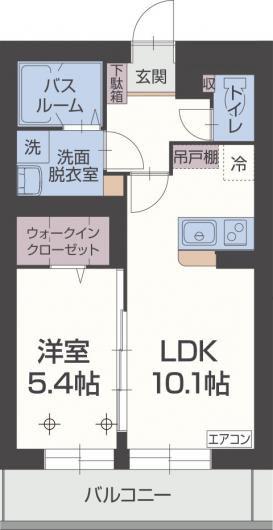 メルキオール(1LDK/1階)の間取り写真