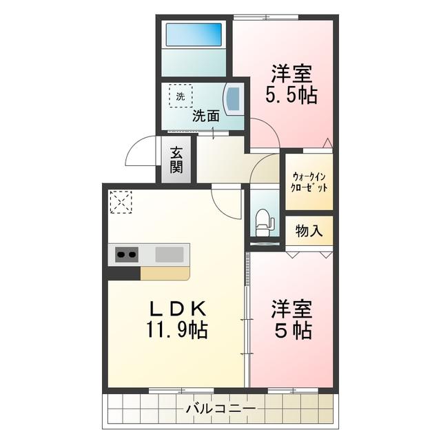 D-ROOM セピアコート鳳(2LDK/3階)の間取り写真