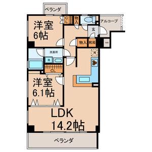 コントレール桜(2LDK/5階)の間取り写真