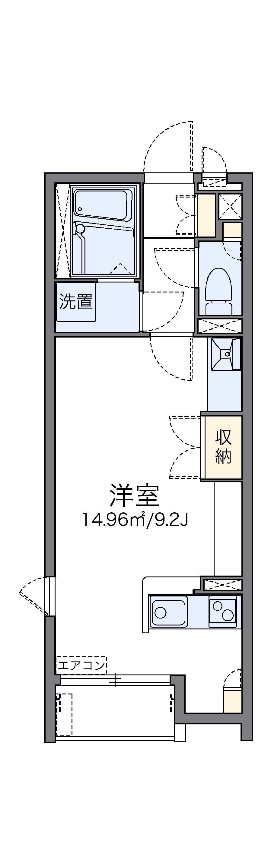 レオネクストハピフル(ワンルーム/2階)の間取り写真