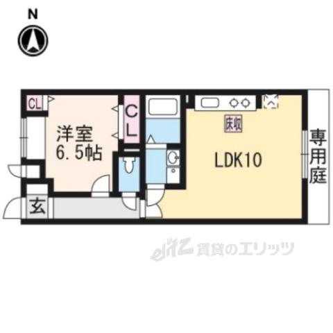 グランドハピネス(1LDK/1階)の間取り写真