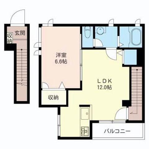 シャーメゾンAYA(1LDK/2階)の間取り写真
