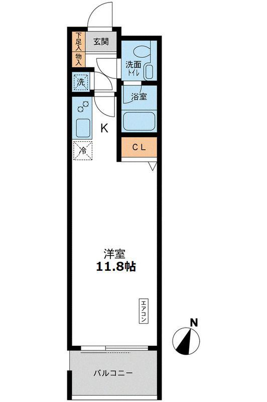 CASSIA目黒(ワンルーム/3階)の間取り写真