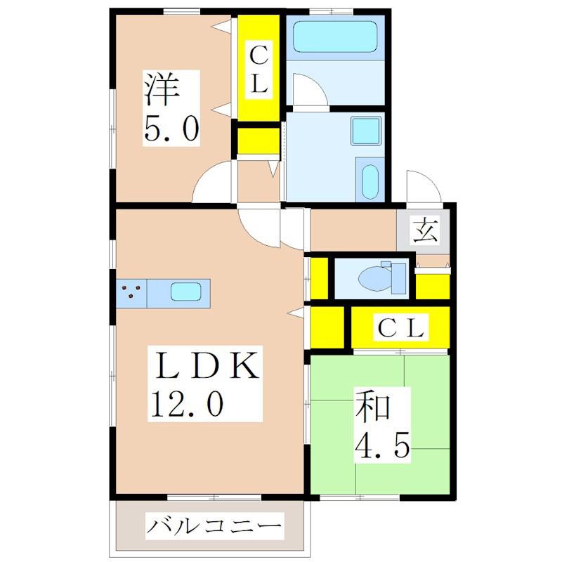 PROSPERE(2LDK/1階)の間取り写真