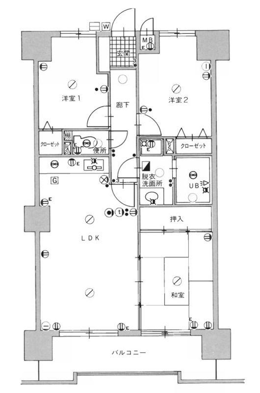 エクレール福岡東(3LDK/5階)の間取り写真