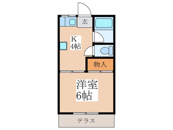 第2高陽コーポ(1K/1階)の間取り写真