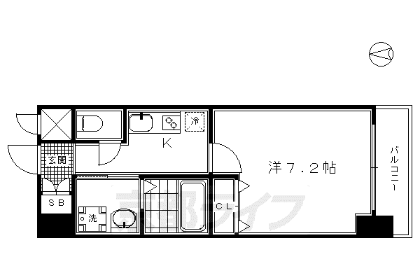 レジデンス京都ミッドシティ(1K/5階)の間取り写真