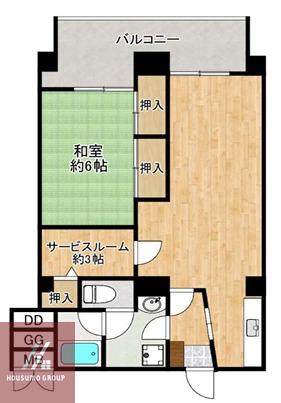 豊中グランドハイツ(1SLDK/9階)の間取り写真