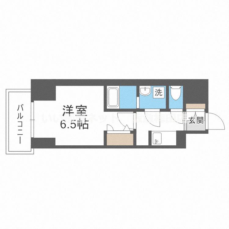 S-RESIDENCE福島玉川TRES(1K/9階)の間取り写真