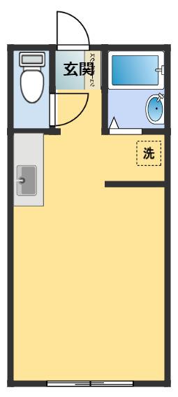 ジャックパレスⅠ(1K/2階)の間取り写真
