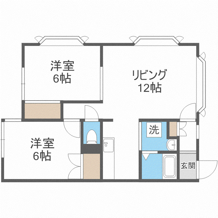 どりーむはうす(2LDK/2階)の間取り写真